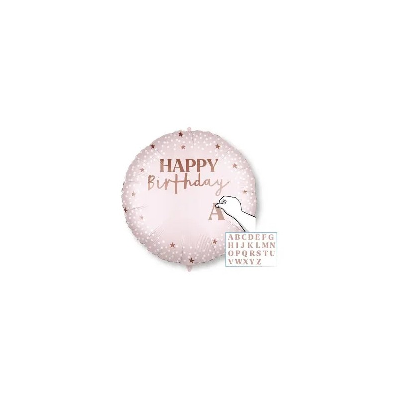 Happy Birthday Pink Happy Birthday foil balloon 46 cm customizable