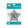 Happy Birthday Happy Birthday Silver, Silver Star 50 Foil Balloon 44 cm