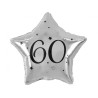 Ballon aluminium Joyeux anniversaire Argent, Silver Star 60 44 cm