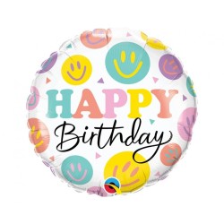 Ballon aluminium Happy Birthday Smiles 46 cm