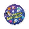 Happy Birthday Happy Birthday Space, Foil Balloon 46 cm (WP)