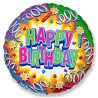 Happy Birthday Streamers Happy Birthday foil balloon 46 cm (WP)