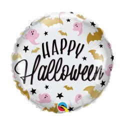 Ballon aluminium Halloween Happy Chauves-souris, fantômes 46 cm