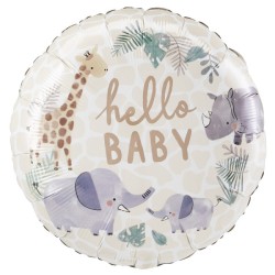 Ballon aluminium Baby Hello Jungle 45 cm