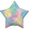 Colour Holographic Star Pastel Rainbow foil balloon 48 cm