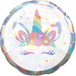 Unicorn Holographic foil balloon 45 cm