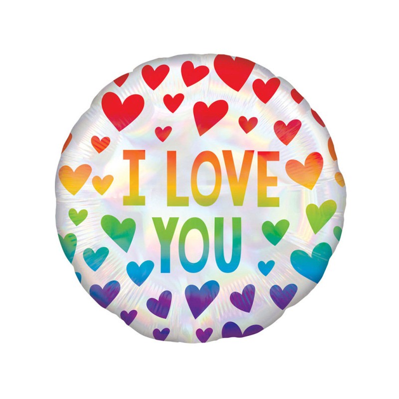 Love I love You Rainbow, I Love You foil balloon 43 cm