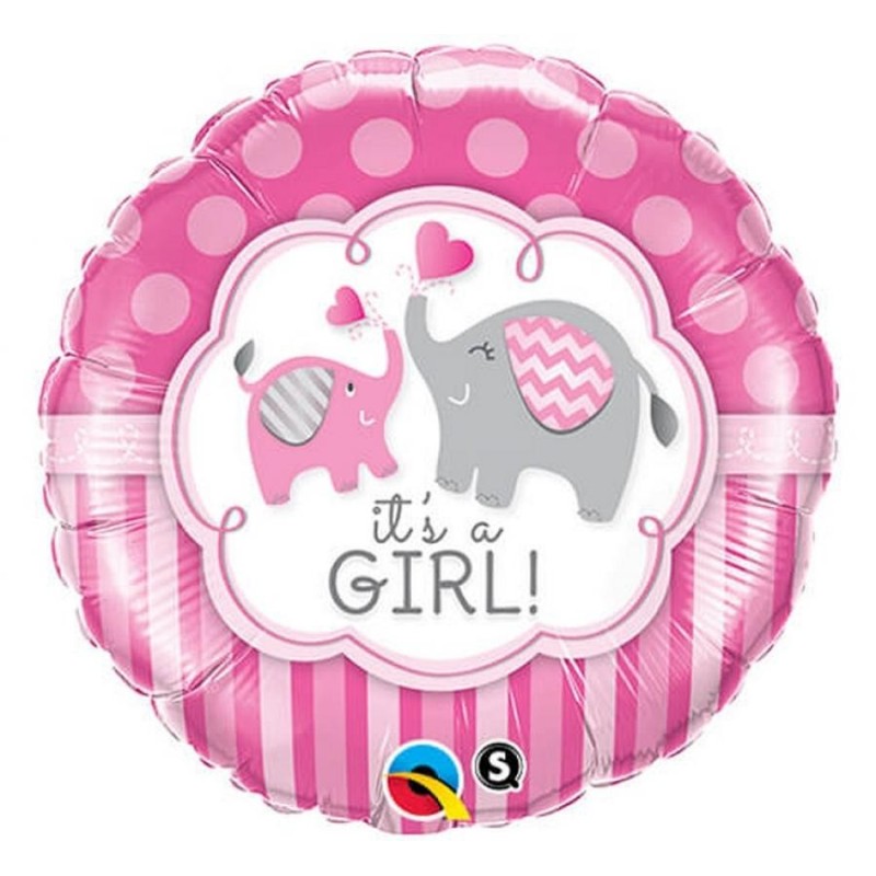 Baby Elephant It's a Girl foil balloon 46 cm