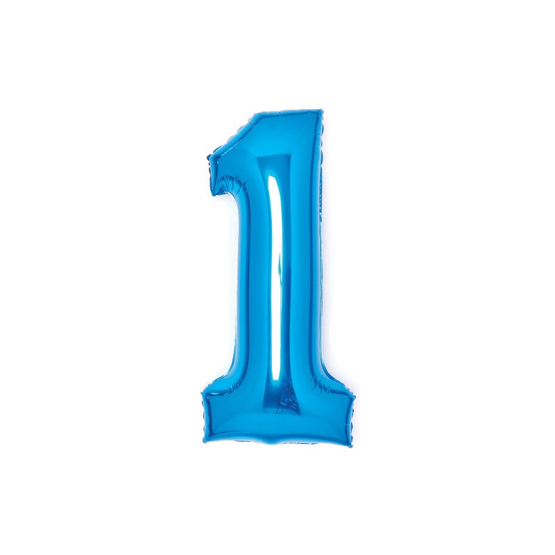 Number Blue Blue number 1 foil balloon 66 cm