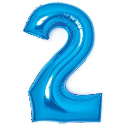 Number Blue Blue number 2 foil balloon 66 cm