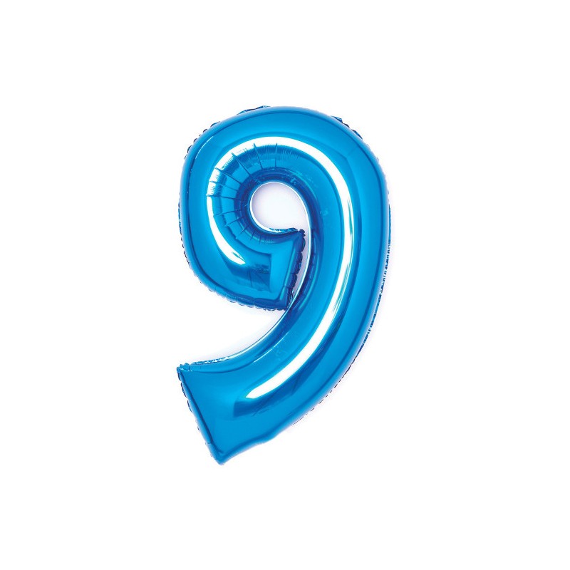 Number Blue Blue number 9 foil balloon 66 cm