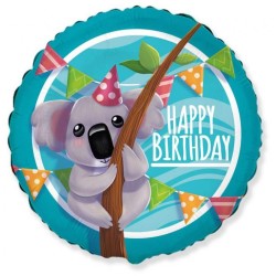 Ballon aluminium Koala Party Happy Birthday 46 cm (sans emballage)