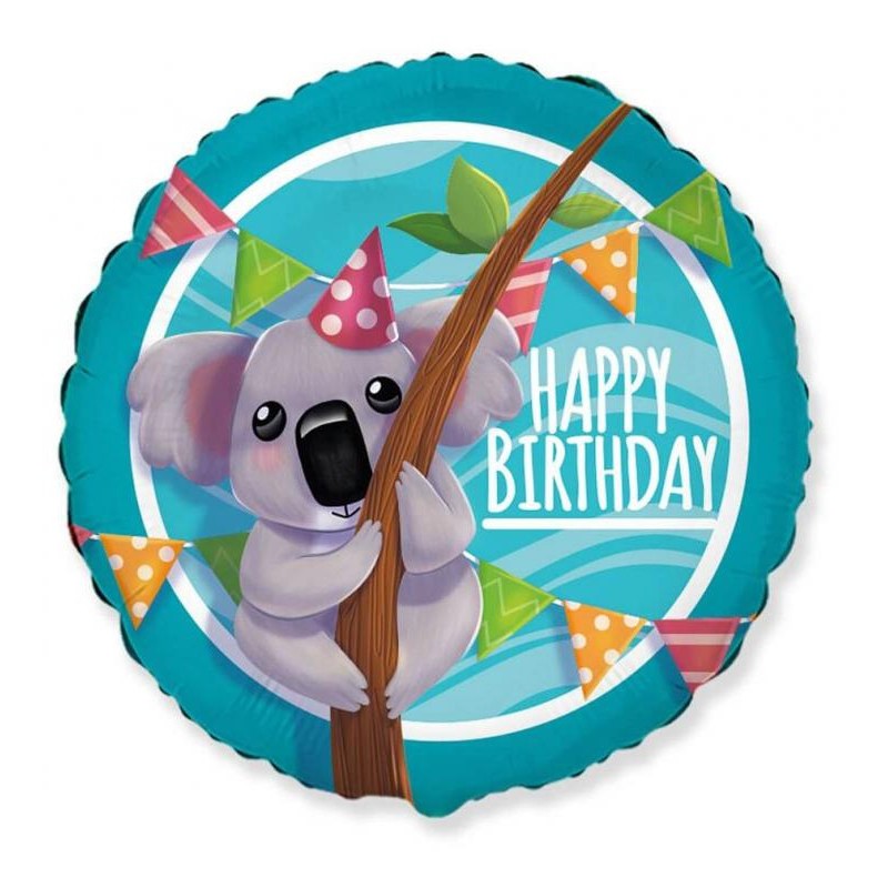 Koala Party Happy Birthday foil balloon 46 cm (WP)