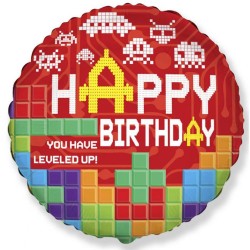 Happy Birthday Bricks Lego pattern Happy Birthday foil balloon 46 cm (WP)