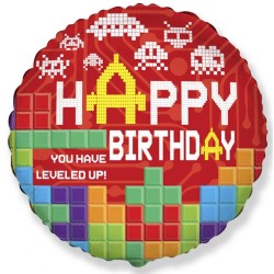 Happy Birthday Bricks Lego patterned Happy Birthday foil balloon 48 cm