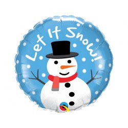 Ballon aluminium bonhomme de neige « Let It Snow » de Noël 46 cm