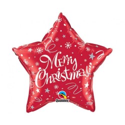 Christmas Merry Christmas Red Star, foil balloon 51 cm