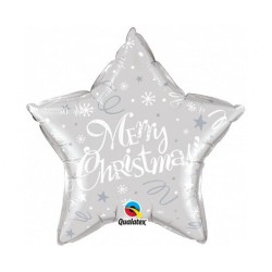 Ballon aluminium Joyeux Noël Étoile argentée 51 cm