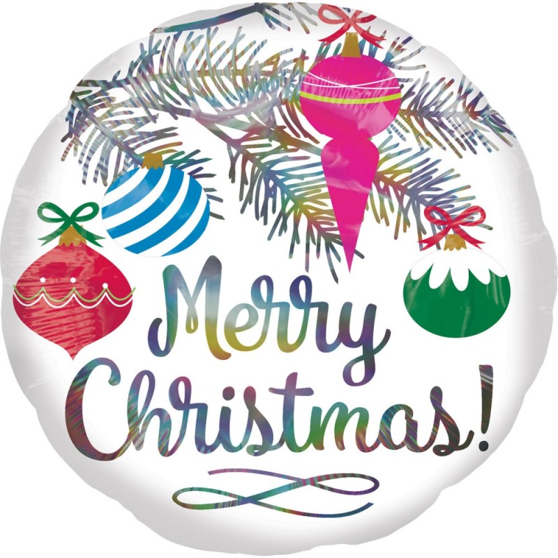 Christmas Merry Christmas, holographic foil balloon 45 cm