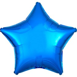 Ballon aluminium étoile bleu métallisé satiné 48 cm