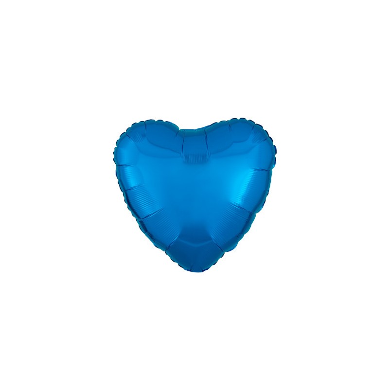 Satin Metallic Blue Heart Foil Balloon 43 cm