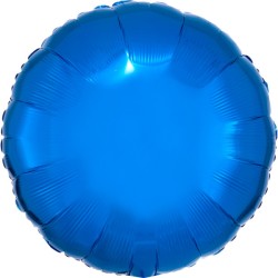 Ballon rond en aluminium bleu métallisé satiné 43 cm