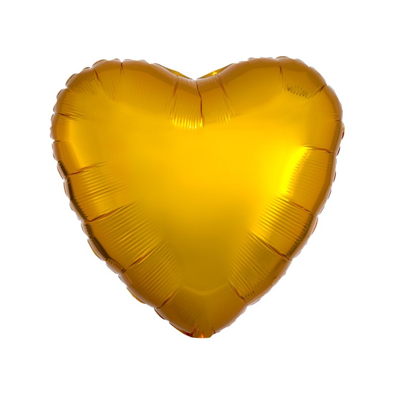 Satin Metallic Gold Heart Foil Balloon 43 cm