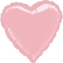 Satin Metallic Pastel Pink heart foil balloon 43 cm