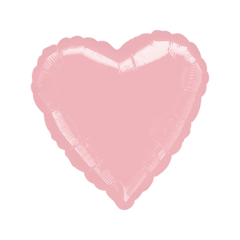 Satin Metallic Pastel Pink heart foil balloon 43 cm