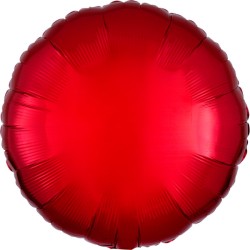 Ballon rond en aluminium métallisé rouge satiné 43 cm