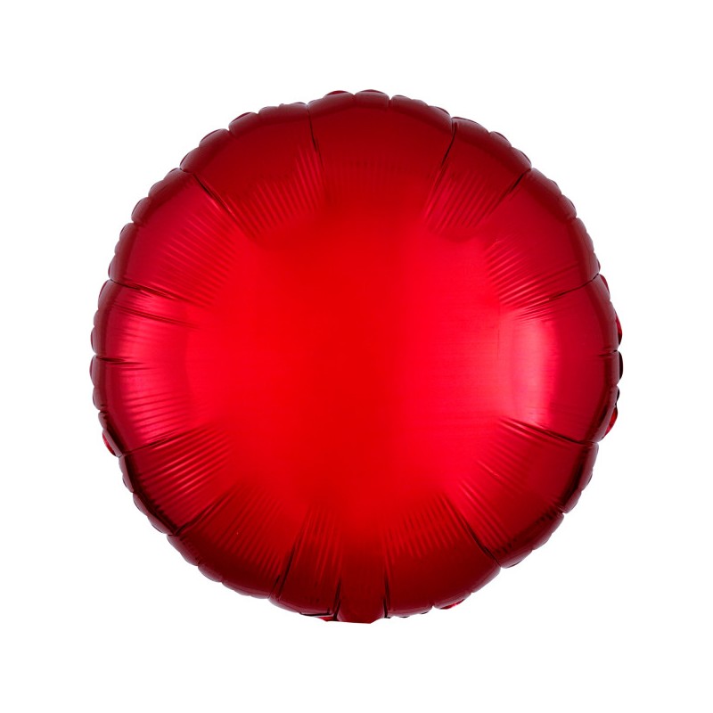 Satin Metallic Red, Red Round Foil Balloon 43 cm