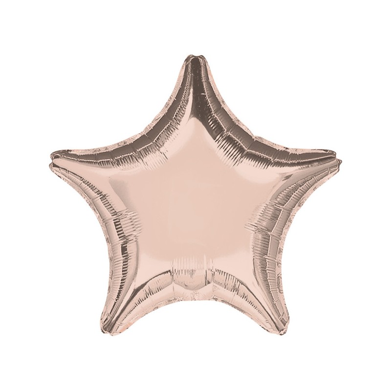 Satin Metallic Rose Gold Star Foil Balloon 48 cm