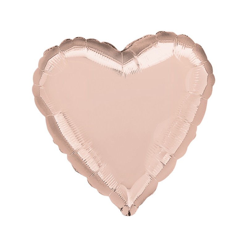 Satin Metallic Rose Gold Heart Foil Balloon 43 cm