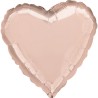 Satin Metallic Rose Gold Heart Foil Balloon 43 cm