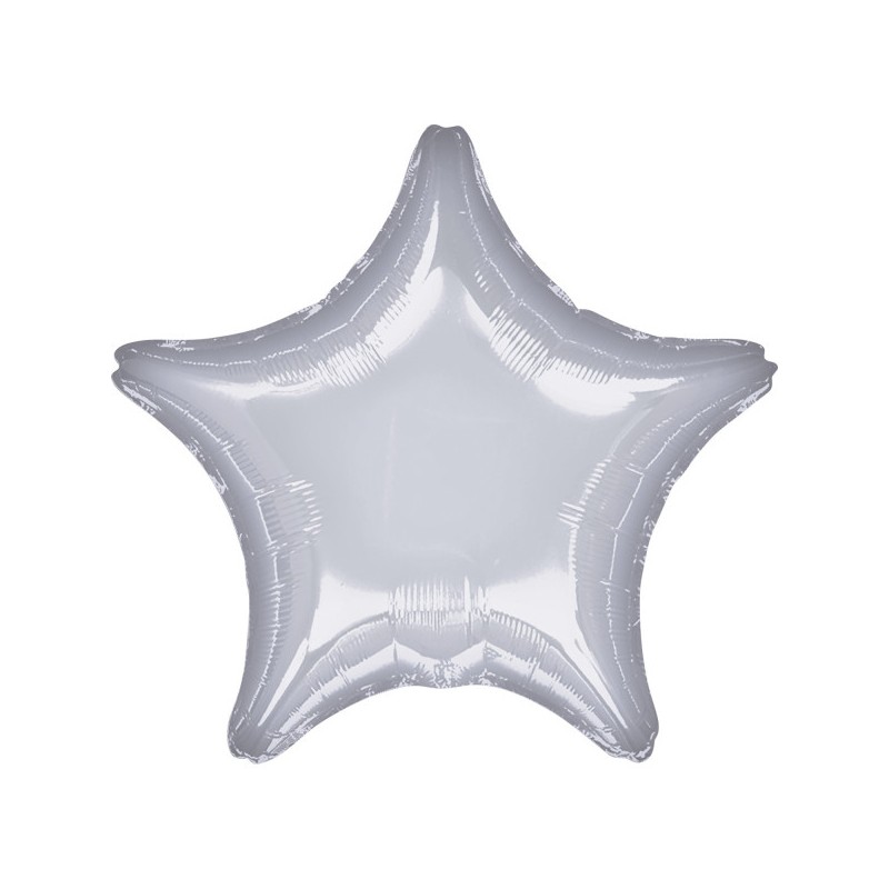 Satin Metallic Silver star foil balloon 48 cm