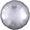 Satin Metallic Silver round foil balloon 43 cm