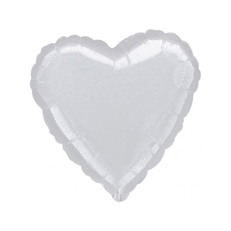 Satin Metallic Silver Heart Foil Balloon 43 cm