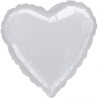 Satin Metallic Silver Heart Foil Balloon 43 cm