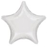 Satin Metallic White Star Foil Balloon 48 cm