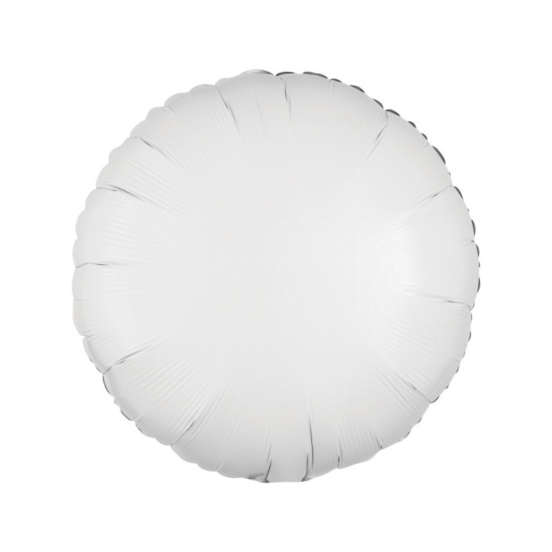 Ballon rond en aluminium métallisé blanc satiné 43 cm