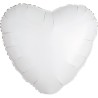 Satin Metallic White heart foil balloon 43 cm