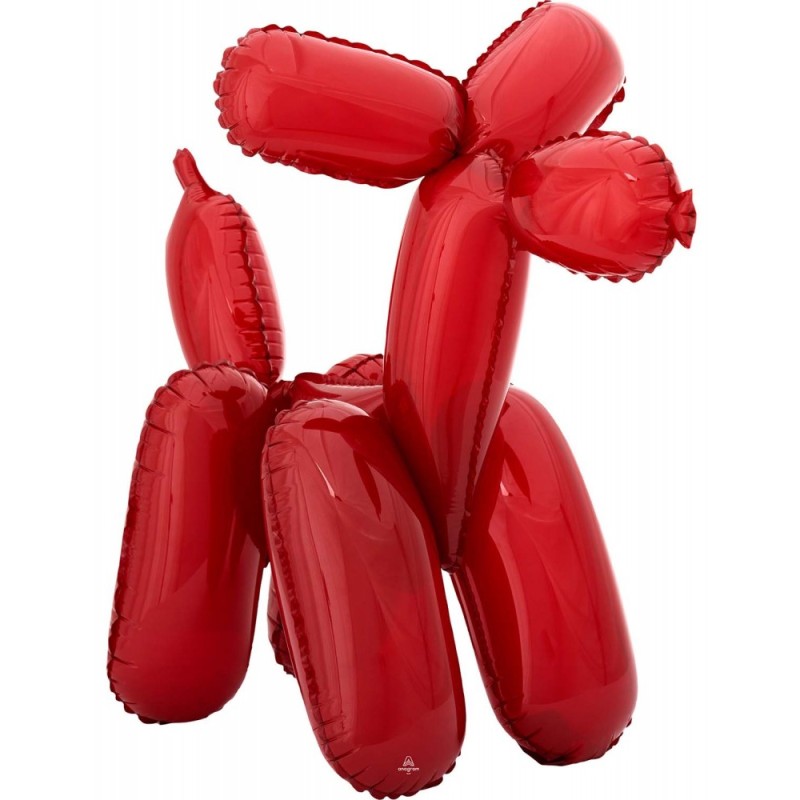 Ballon aluminium chien rouge 48 cm