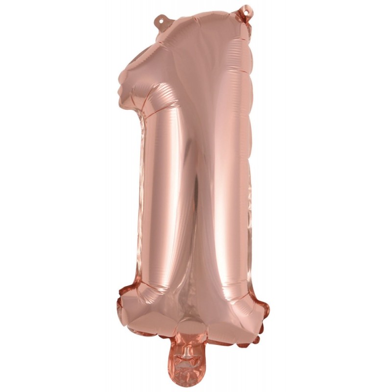 Number Rose Gold Number 1 Foil Balloon 41 cm