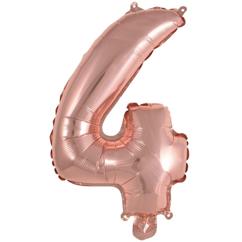 Number Rose Gold number 4 foil balloon 45 cm