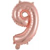 Number Rose Gold Number 9 Foil Balloon 45 cm