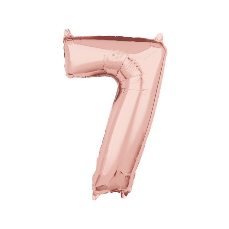 Number Rose Gold number foil balloon 7, 66x43 cm