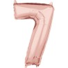 Number Rose Gold number foil balloon 7, 66x43 cm