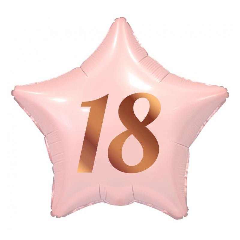 Happy Birthday Pink Pink Happy Birthday 18 Star Foil Balloon 44 cm