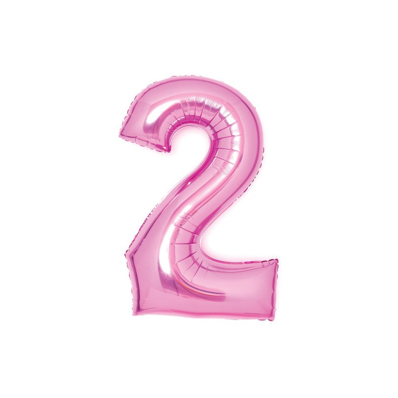 Number Pink Pink number 2 foil balloon 66 cm