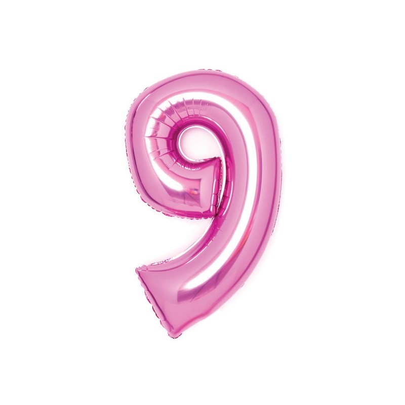 Number Pink Pink number 9 foil balloon 66 cm